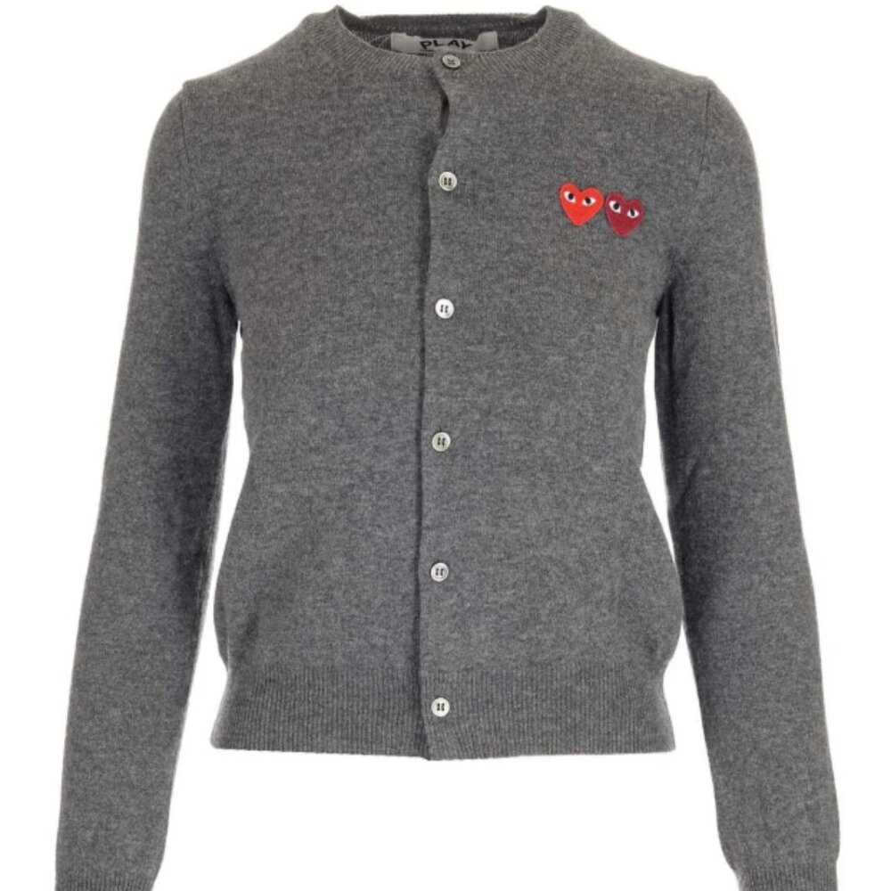Comme des Garcons PLAY grey wool cardigan Women's sz L